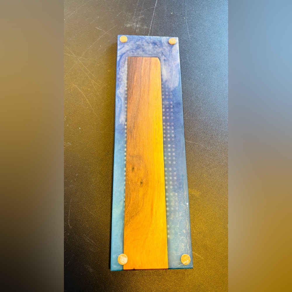 Handmade Wood & Epoxy Cribbage Board w/ Metal Pegs – Artisan Game Board - Picture 2 of 6